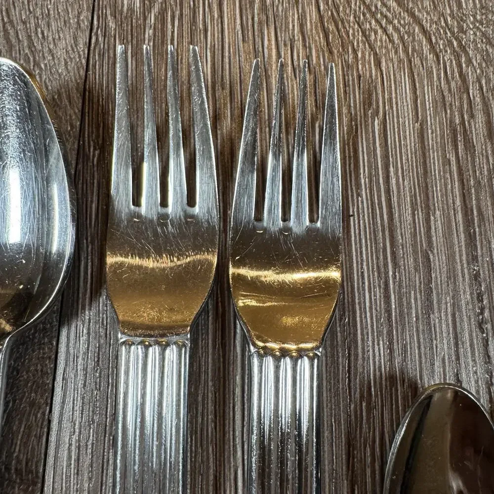 Lot of 12 IKEA Strateg Knives Spoons Forks Flatware Ribbed Ehlen Johansson 1990s